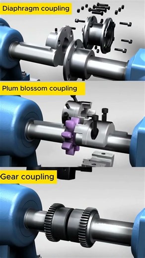 3 Types of Couplings Explained in 30 Seconds! ⚙️ | Diaphragm vs Plum vs Gear Coupling #shorts