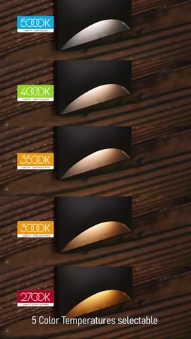 LEONLITE 12-Pack White 5CCT 120V LED Step Lights, 150LM 5%-100% Dimmable Stair Lights Indoor Outdoor IP65 Waterproof, Aluminum Anti-Glare Shell, CRI90 ETL 2700K/3000K/3500K/4000K/5000K