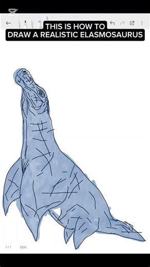 THIS IS HOW TO DRAW A REALISTIC ELASMOSAURUS