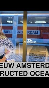 ROOM TOUR! HOLLAND AMERICA NIEUW AMSTERDAM OCEANVIEW STATEROOM OBSTRUCTED VIEW!