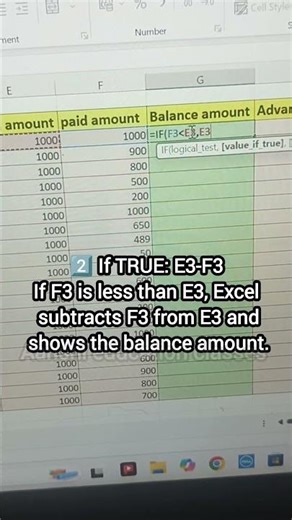 Excel IF Formula Trick | Balance Amount Automatically