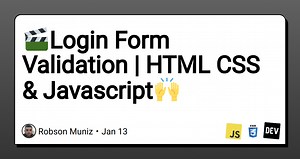 🎬Login Form Validation | HTML CSS & Javascript🙌