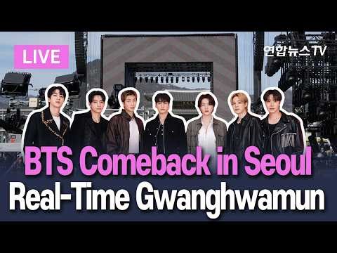 [🟣LIVE] BTS Comeback in Seoul "K-POP 왕의 귀환"…Real-Time Gwanghwamun View / 연합뉴스TV(YonhapnewsTV)