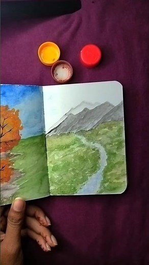 Watercolor Landscape Tutorial: How to Paint a Winding Stream and Rolling Hills #landscapepainting