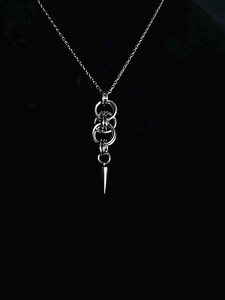 Stainless Steel Spike Pendant Necklace | Chainmail Necklace | Helm Weave Pendant | - Etsy