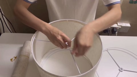 Lamp Shade Set of 2,Drum Lampshades,Medium Lampshades Linen Fabric 13" Top x 13" Bottom x 10" High,Beige Light Shade Natural Linen Hand Crafted,Easy Assembly, for Table, Floor,Wall Lamps