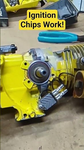 Replace points with ignition chip. #chainsaw #smallenginerepair