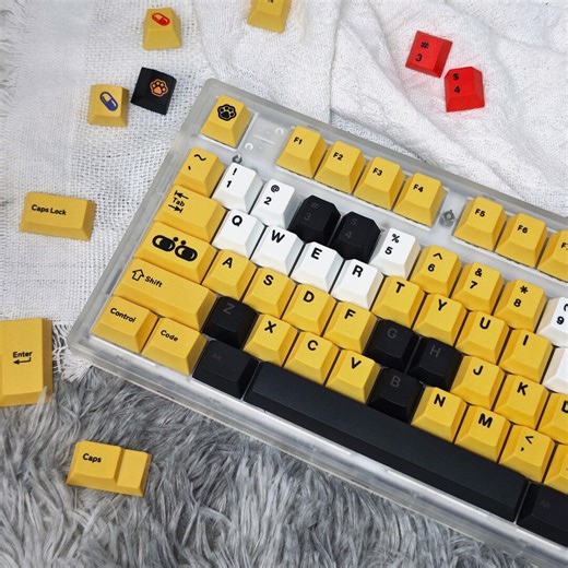 GREG Yellow 134 Keycaps， Custom Layout Mechanical Keyboard Keycaps | Cherry Keycaps | PBT Keycaps | Holiday Gifts - Etsy