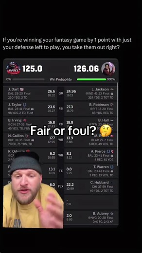 Fair or foul to bench your player before the matchup ends? 👀 (via @JazzziTv) #fantasyfootball #fantasy #football #nfl #espnsocial