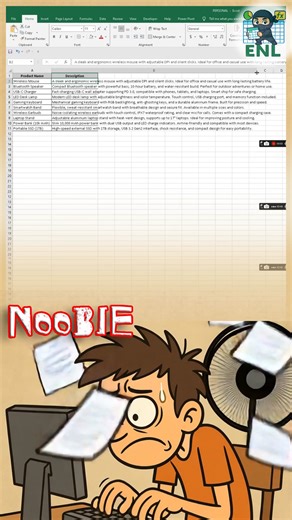 Wrap Long Text in Excel Cells (Pro vs Noob) excelProTips Use Wrap Text and row height adjustments to display long entries cleanly. | Excel Ninja Lessons