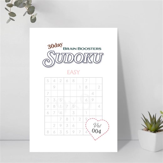 SUDOKU Easy_vol.004 | 30 Puzzles | A4 Size | Printable Sudoku Single Puzzle Book | Digital Download PDF | Blank Grid Sheets ( Template ) - Etsy UK