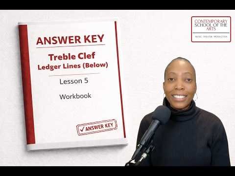 Answer Key| Lesson 5 Treble Clef Ledger Lines (Below) Workbook