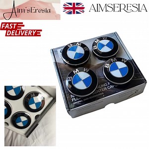 Set of 4 BMW Blue 68mm Floating Spinning Alloy Wheel Center Hub Caps - Etsy UK