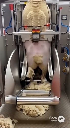 NEXT LEVEL Farming: Robotic Sheep Shearing Machine is INSANE! 🐑🤖 #RoboticShearing #FutureFarming