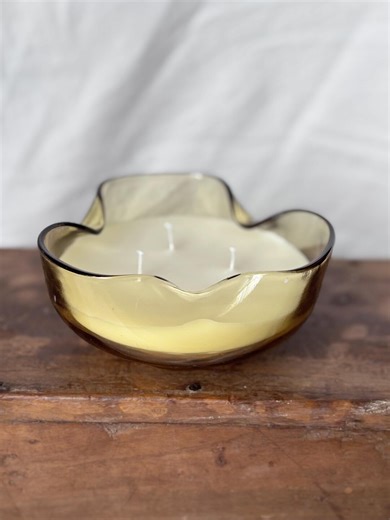 Vintage Glass Dish Candle | Lavender Vanilla Scent - Etsy