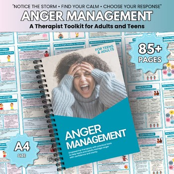 Anger Management Workbook for Teens & Adults, Counseling Worksheets, SEL PDF