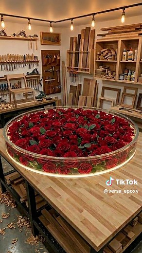 Epic Epoxy Resin Table: Preserving Red Roses Forever