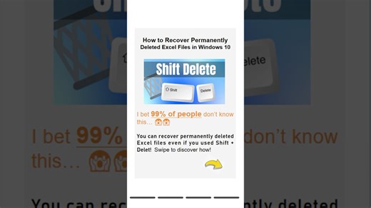 ​How to Recover Permanently Deleted Excel Files in Windows 10 #filerecovery #shorts