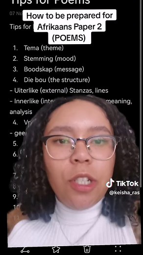 Be Prepared for Afrikaans Paper 2 Poems