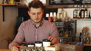 Download Barista clears the bar counter for free