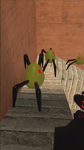 🧟🕷️🔫 POU ZOMBIE SPIDER VS LASER GUN ON STAIRS IN GMOD 😱🔥