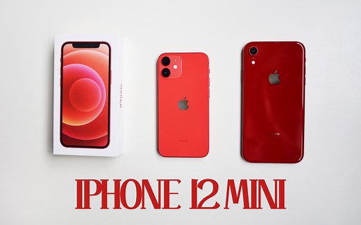 iphone12mini红色版首发开箱上手｜对比iphonexr红色｜宿舍欢乐开箱｜小！一手掌握