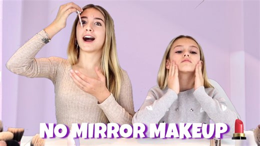 NO MIRROR MAKEUP CHALLENGE | QUINN SISTERS