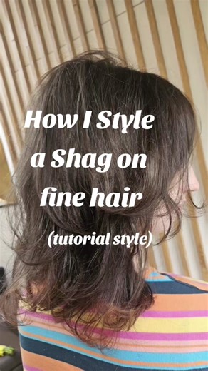 we like mousse...kinda old school but it works for her. Fine, naturally flat hair can drop quite quickly but doing like this makes sure it lasts a little longer. #blowdrytutorial #finehairstyles #finehairtips #layershaircut #shaghaircut #bangs