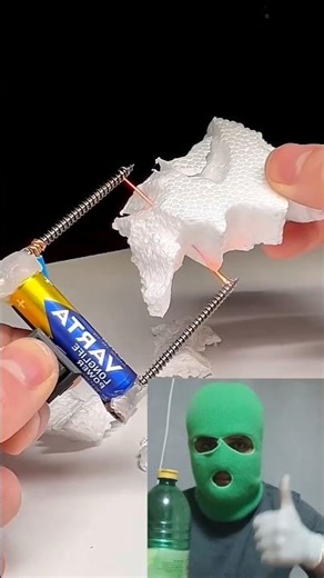 DIY Hot Wire Foam Cutter Using Batteries ⚡ Cutting Styrofoam Like Butter! #ScienceExperiment
