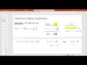 Ffactorio a datrys hafaliadau cwadratig - Rhan 1