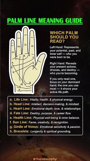 ✨PALM LINE MEANING GUIDE — What Your Hand Reveals About You✨ #astrology #power #future #palmistry
