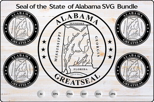 Seal of the State of Alabama SVG Bundle, Alabama Great Seal, Alabama State Seal, United States Seal Svg, Cricut & Silhouette Cut Files - Etsy