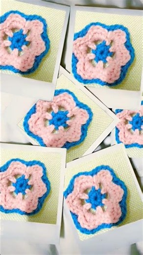 ✨ Turn simple yarn into a beautiful crochet flower in minutes. #crochetforbeginners #crochetflower