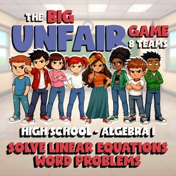 Solve Linear Equations Word Problems BIG UNFAIR GAME - Algebra 1 Math Review