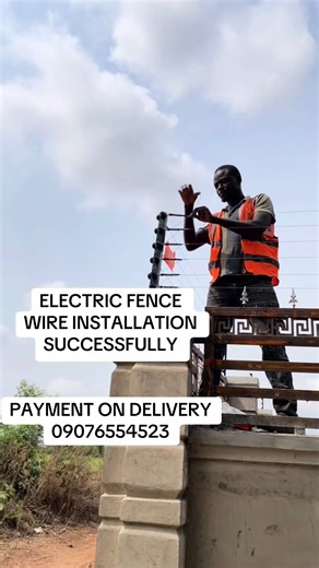 Electric Fence Wire installed by Samtife Technology. Contact us For Yours Electric Fence Wire is to protect against Intruders that might want to come into your compound/Facility through the Fence Top. It is capable of Electrocuting. It has Alarm/Siren that would trigger when someone bridge or cut the wire! The wireless Access would also make it serve as Panic Alarm, It also have a rechargeable battery inside that will sustain the power to the Fence when there is no reliable power source. We prom