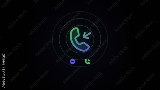 Incoming Call Phone Ringing with Ripple Wave Effect Icon Animation