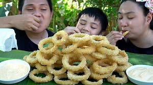 OUTDOOR COOKING | CRISPY CALAMARES (CALAMARI) / DEEP FRIED SQUID RINGS | Bisaya Studio
