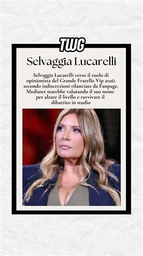 Selvaggia Lucarelli verso il ruolo di opinionista del Grande Fratello Vip 2026: secondo indiscrezioni rilanciate da Fanpage, Mediaset starebbe valutando il suo nome per alzare il livello e ravvivare il dibattito in studio. Al momento, però, si tratta solo di rumor, né Selvaggia Lucarelli né l’emittente hanno confermato #selvaggialucarelli #grandefratellovip #perte