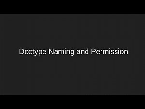 DocType Naming and Permission