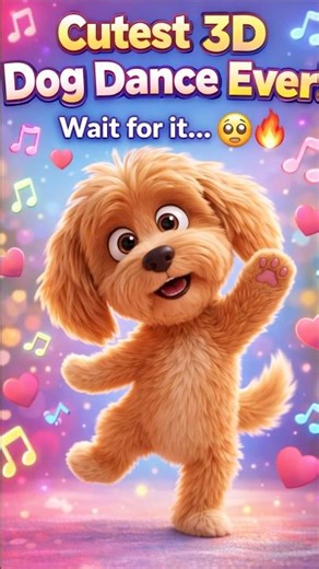 Cutest 3D Dog Dance Ever! Wait for it... 🥺🔥 #dancingdog #aidog #shorts