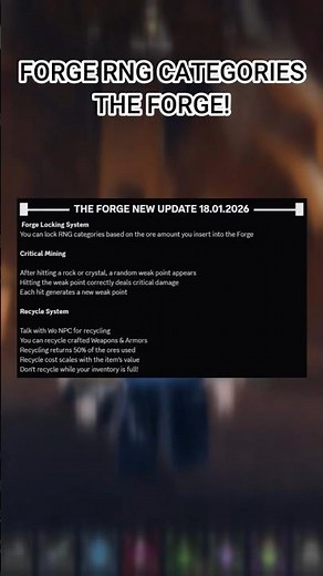 UPDATE FORGE RNG CATEGORIES THE FORGE!