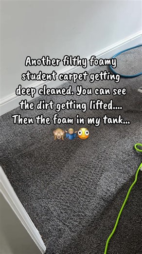The foam we got out from this carpet. Probably another carpet cleaner in the past leaving a residue on the carpet. The carpet was filthy and the amount of foam in my carpet machine after. #dirtycarpet #dirtycarpetclean #carpetcleaning #carpetfoam #waterdump