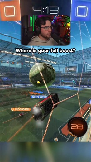 Sometimes you only need 20 🤷🏻‍♂️ what’s the best shot you’ve hit with almost no boost?? #rocketleague #rocketleaguehighlights #tenacitytv #streamer