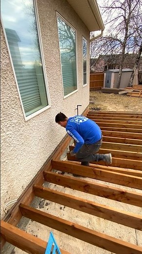 How we install deck joists on a maintenance-free decking project. #build #construction #diy