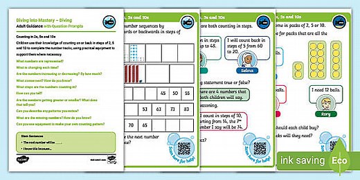 Year 2 Diving into Mastery: Step 15 Count in 2s, 5s and 10s Activity Cards