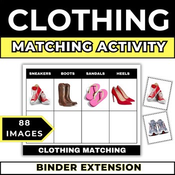 Types of Clothes Non Identical Matching Activity Toddler Busy Book Autism ESL