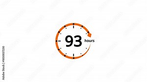 Orange circle timer with 93 hours displayed in black text on a white background clock countdown