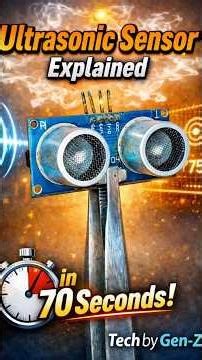 Learn how an ultrasonic sensor measures distance using sound waves in just 70 seconds