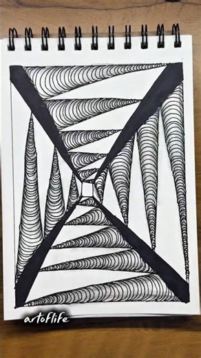DAY:-28 Zentangle Art for beginners/ Illusion art#zentangleart #illusionart #shorts #3dart #art