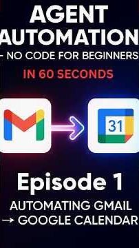 Automate Gmail to Google Calendar in 60 Seconds (No Code Beginner Tutorial) #agenticai #automation